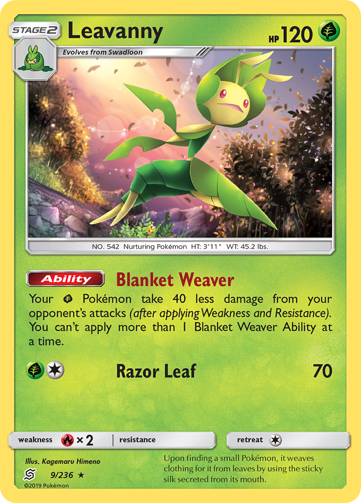 Leavanny 9/236 Rare | Unified Minds | Pokemon Card