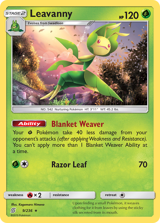 Leavanny 9/236 Rare | Unified Minds | Pokemon Card