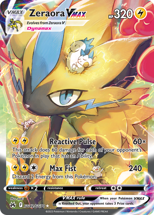 Zeraora VMAX GG42/70 Rare Holo VMAX | Crown Zenith Galarian Gallery | Pokemon Card