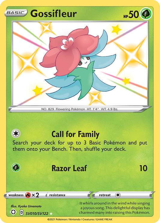 Gossifleur SV010/122 Rare Shiny | Shining Fates Shiny Vault | Pokemon Card