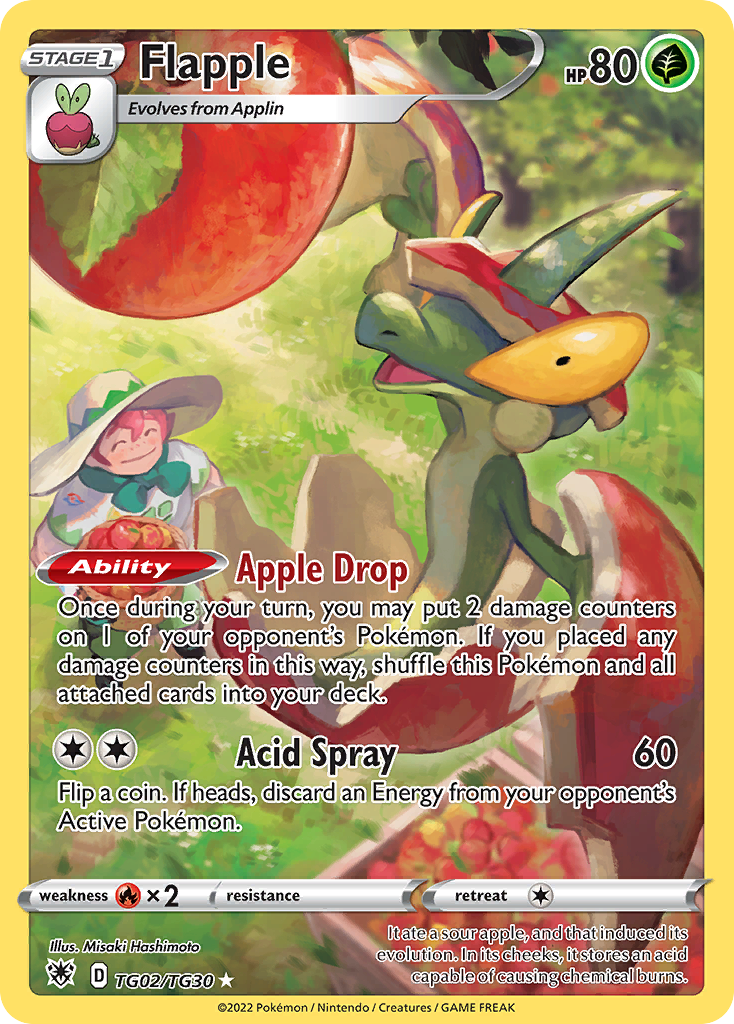 Flapple TG02/30 Trainer Gallery Rare Holo | Astral Radiance Trainer Gallery | Pokemon Card