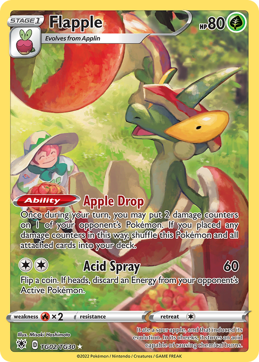 Flapple TG02/30 Trainer Gallery Rare Holo | Astral Radiance Trainer Gallery | Pokemon Card