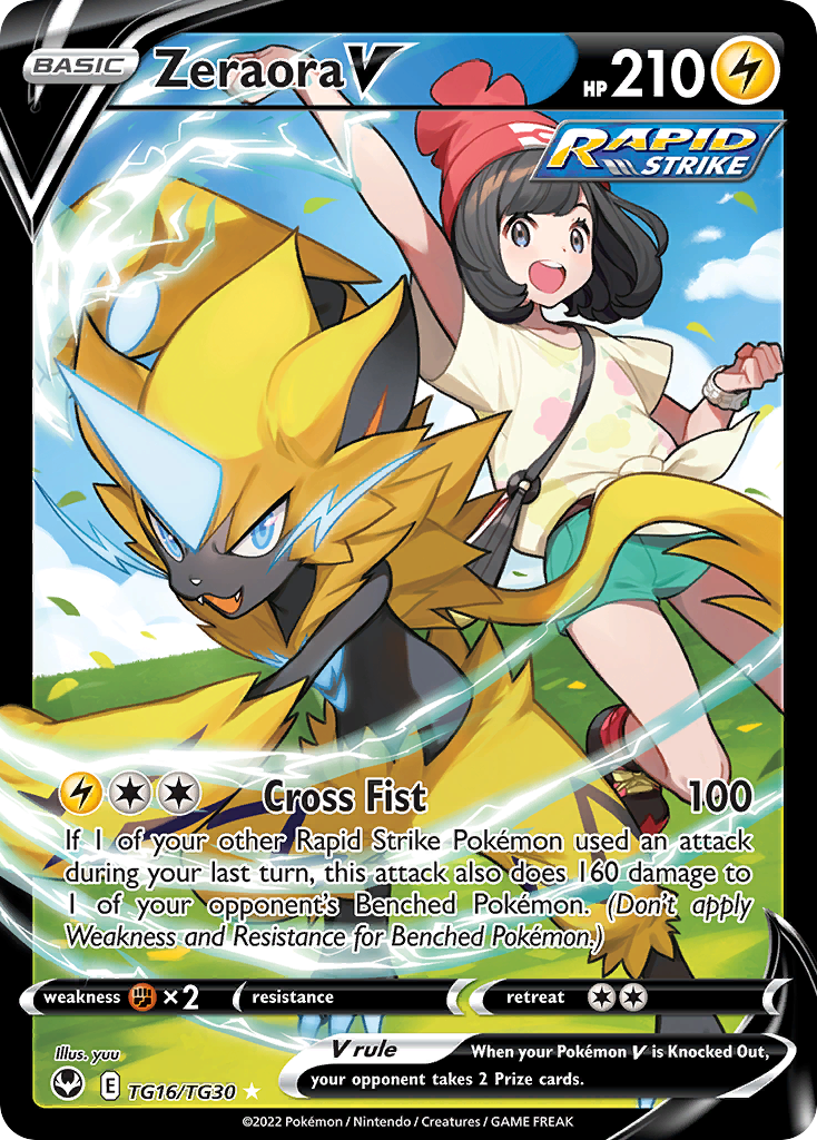 Zeraora V TG16/30 Rare Holo V | Silver Tempest Trainer Gallery | Pokemon Card