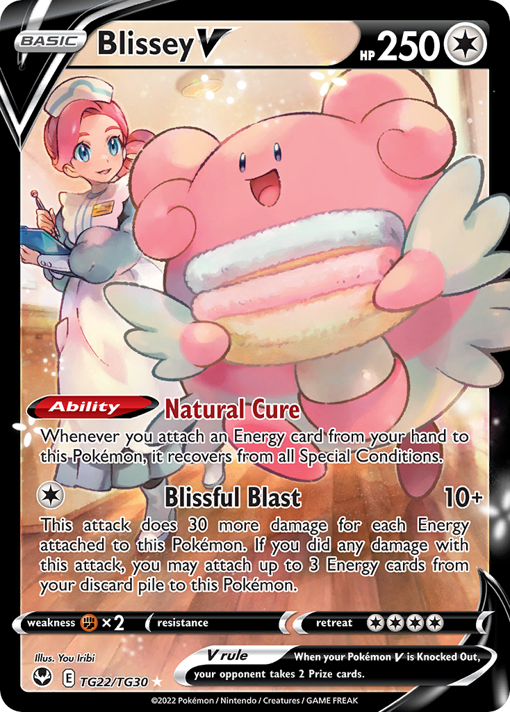 Blissey V TG22/30 Rare Holo V | Silver Tempest Trainer Gallery | Pokemon Card