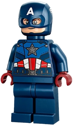 Captain America - Dark Blue Suit, Dark Red LEGO Minifigure | The Infinity Saga