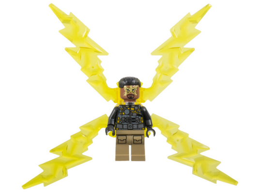 Electro - Black and Dark Tan Outfit, Medium LEGO Minifigure | Spider-Man No Way Home