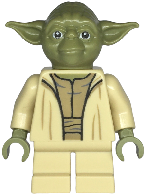 Yoda - Olive Green, Open Robe with Small LEGO Minifigure | Star Wars The Clone Wars